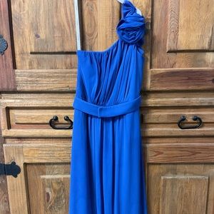 Royal Blue one shoulder dress